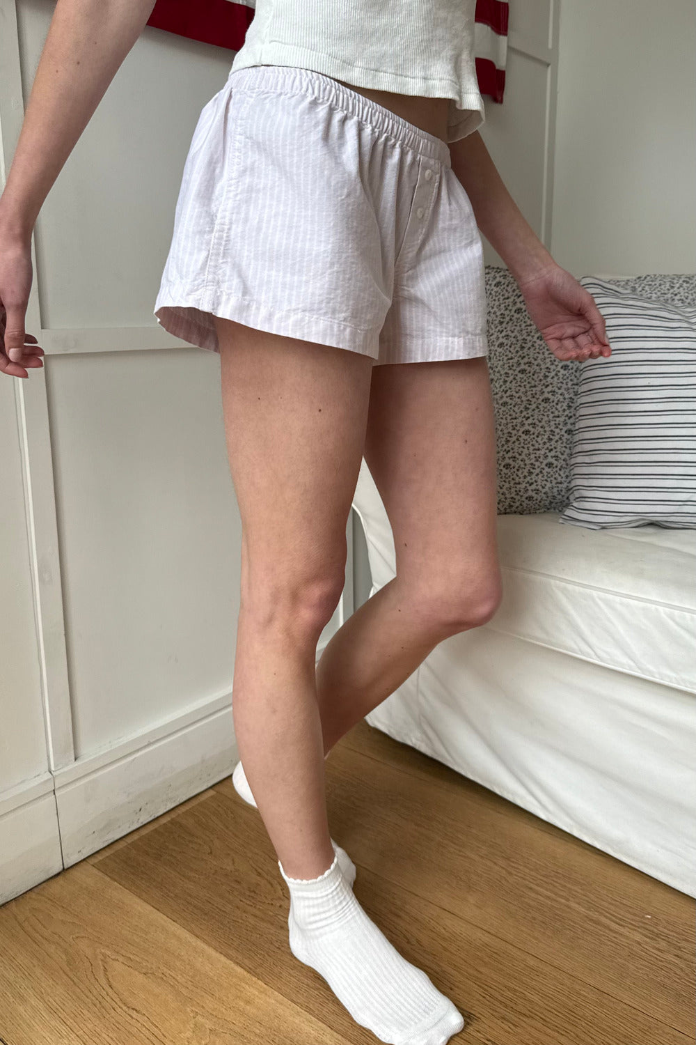 White And Pink Stripes / XS/S
