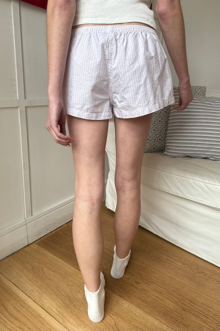 Keira Pajama Shorts | White And Pink Stripes / XS/S