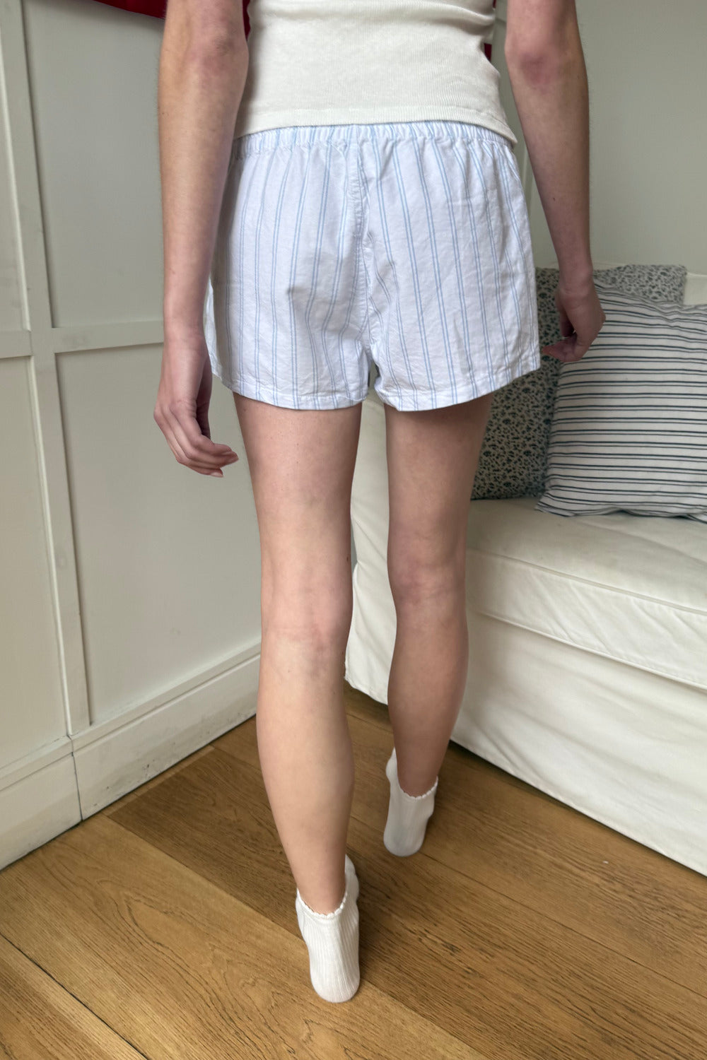 White Light Blue Double Stripes / XS/S