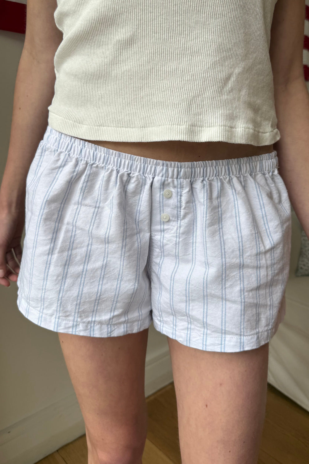White Light Blue Double Stripes / XS/S