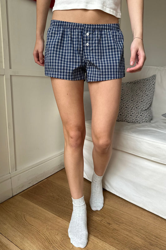 Blue And White Plaid / XS/S