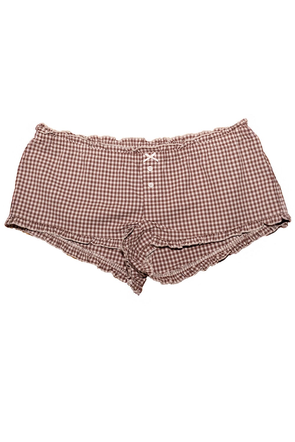 Keira Pajama Shorts | Burgundy And White Checkered / XS/S