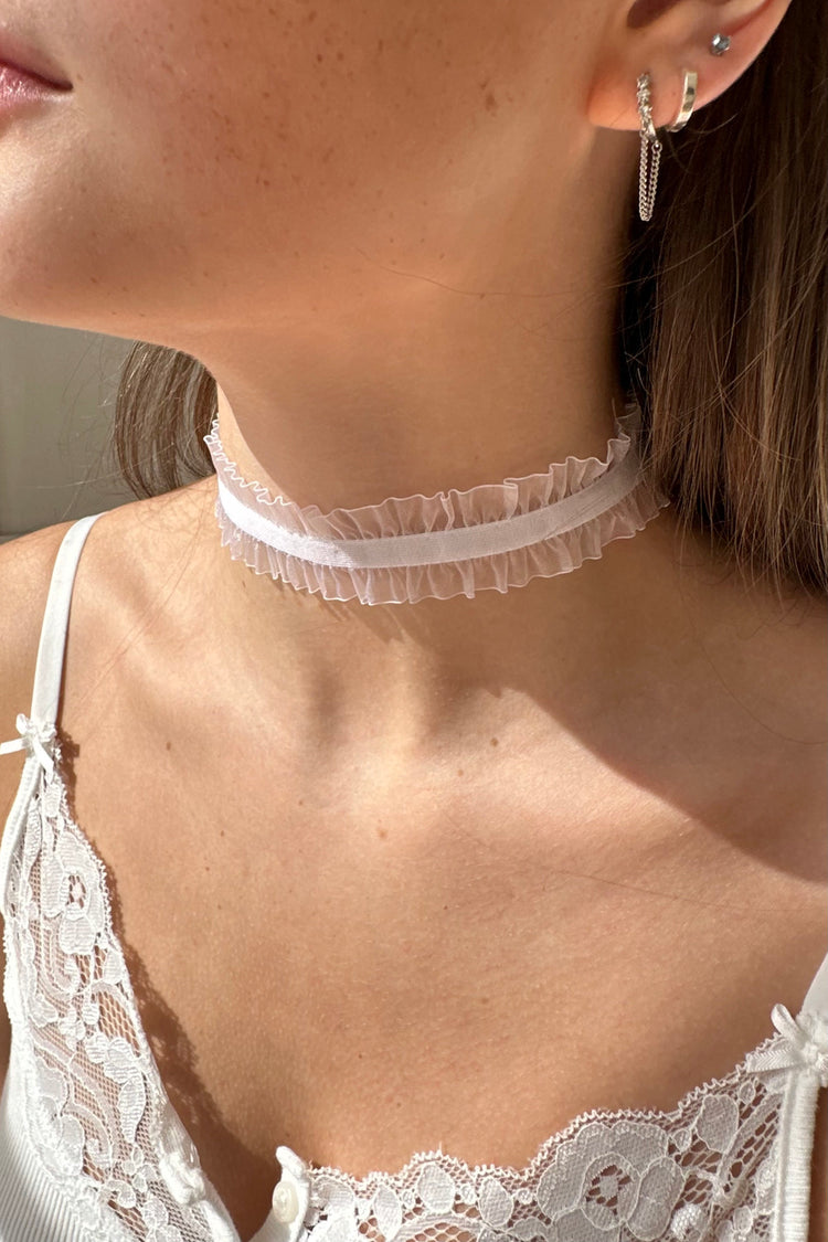 Ribbon Choker | White