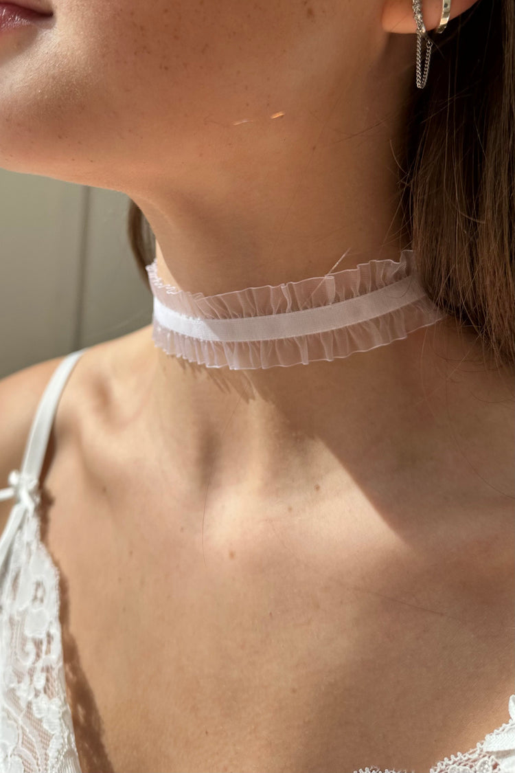 Ribbon Choker | White