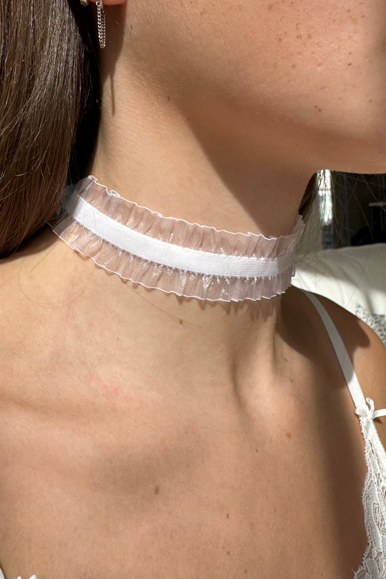 Ribbon Choker | White