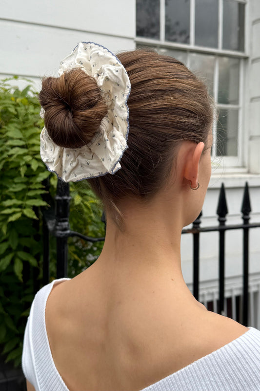 Ivory With Light Blue Floral