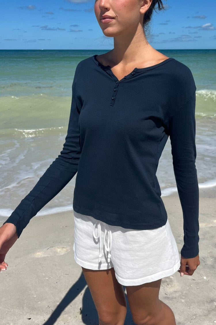 Callan Long Sleeve Top | Blue Navy / S