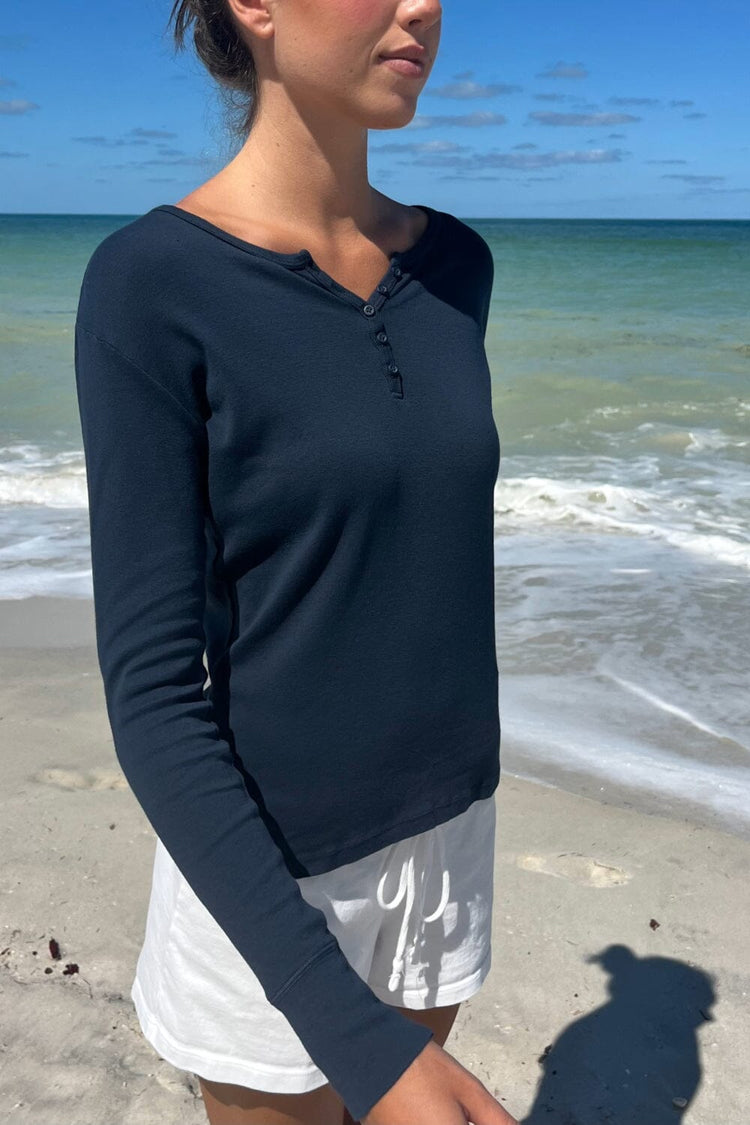 Callan Long Sleeve Top | Blue Navy / S