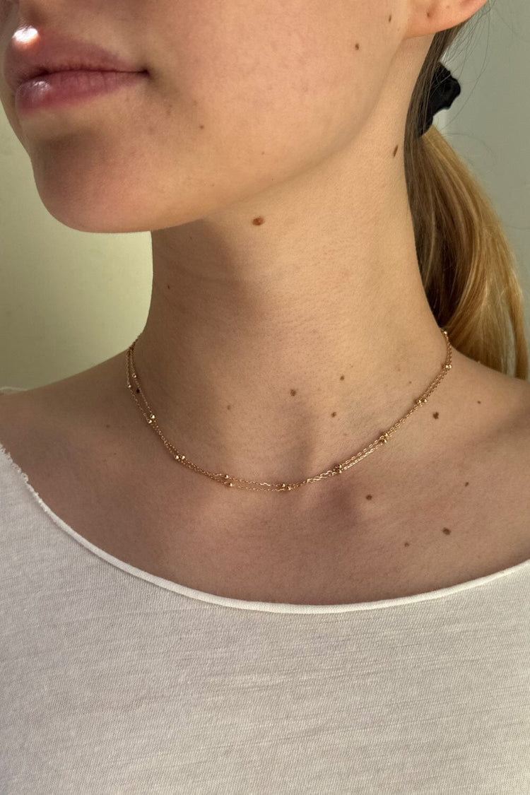 Double Chain Necklace | Gold