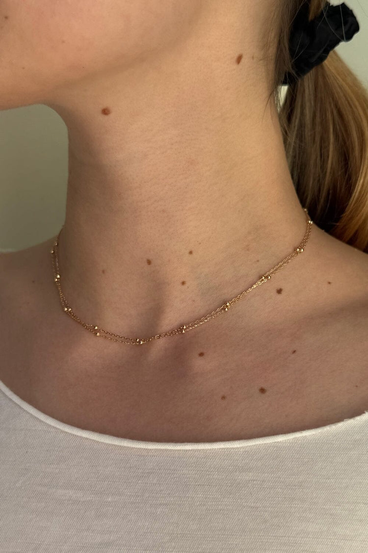 Double Chain Necklace | Gold