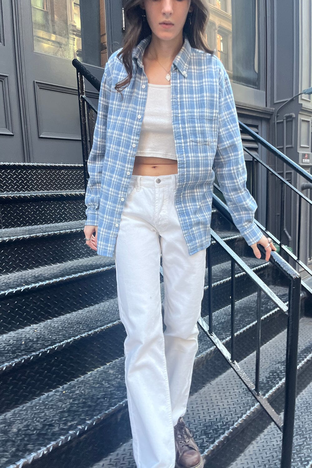 Sky Blue White Plaid / S/M