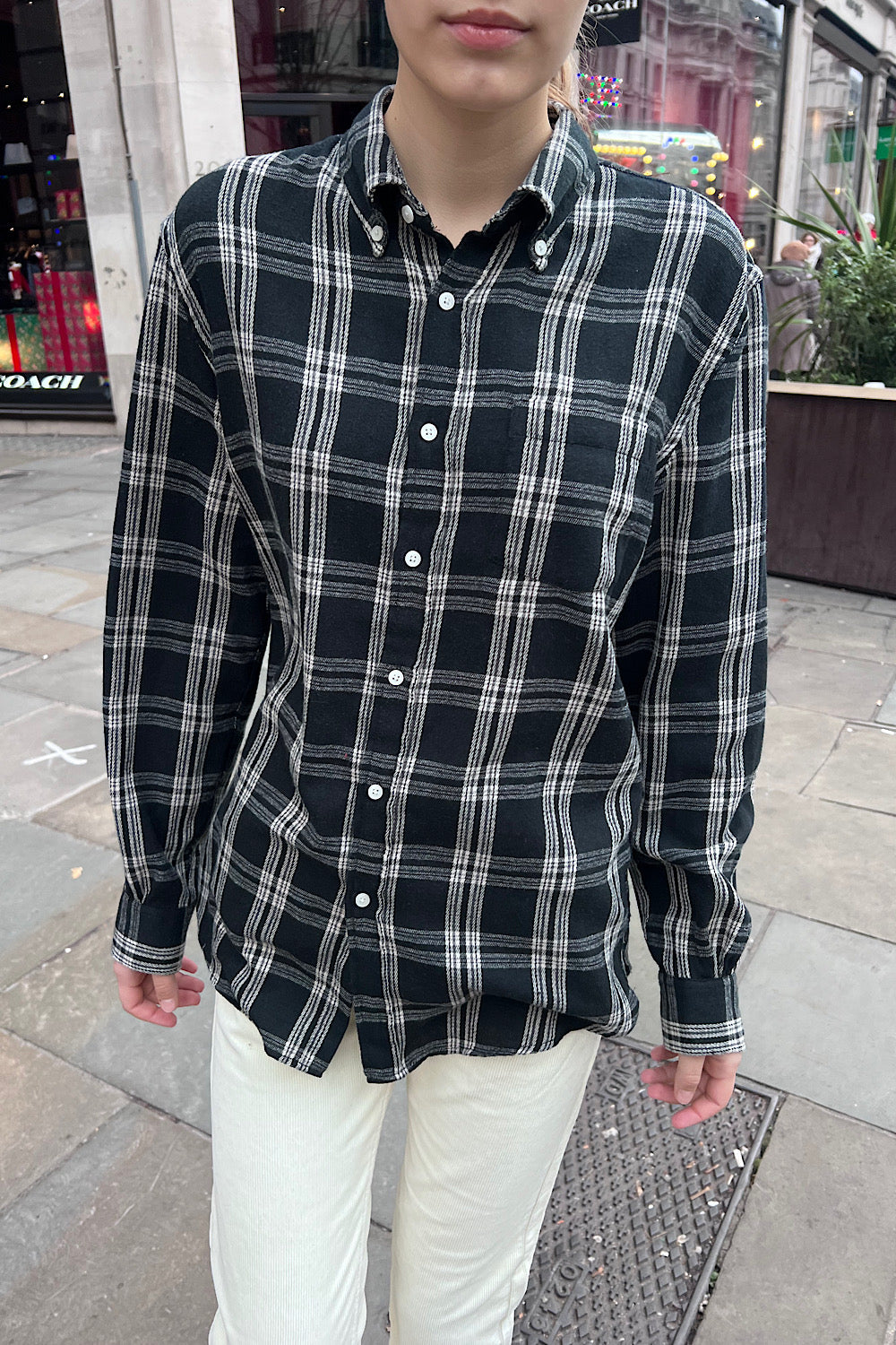 Dark Green Ivory Plaid / S/M