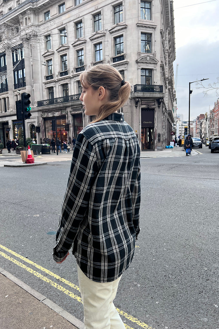 Hazel Flannel | Dark Green Ivory Plaid / S/M