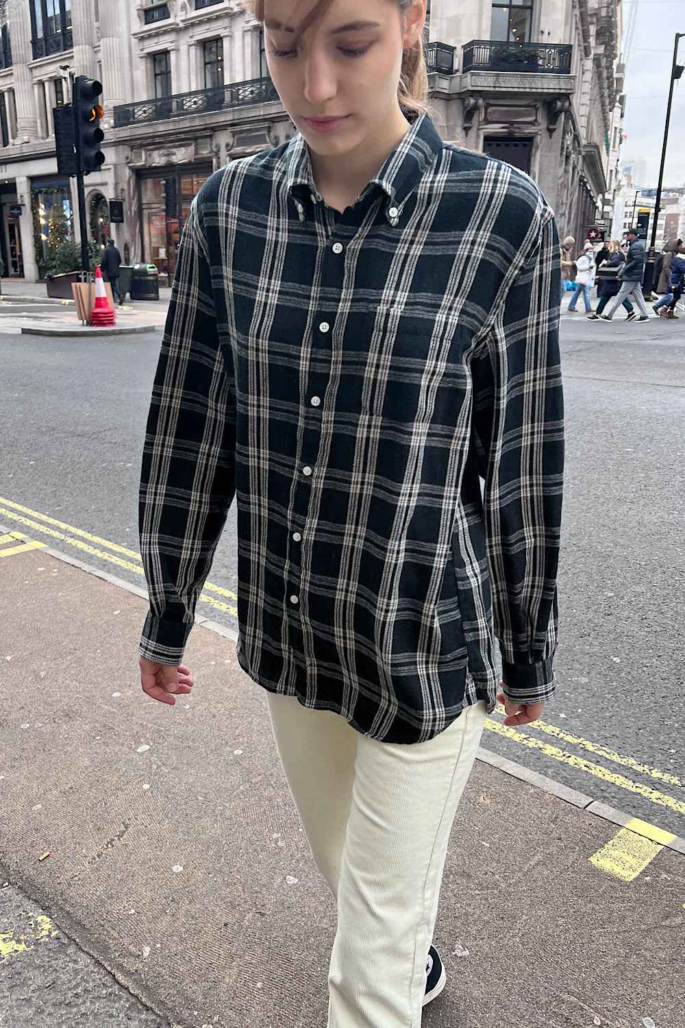 Dark Green Ivory Plaid / S/M