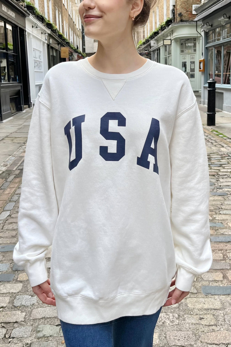 Erica USA Sweatshirt | Natural White / Oversized Fit