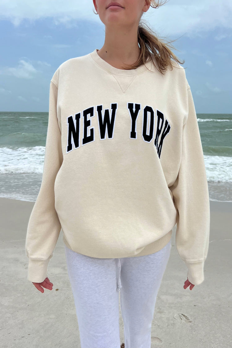 Erica New York Sweatshirt | Ivory / Oversized Fit