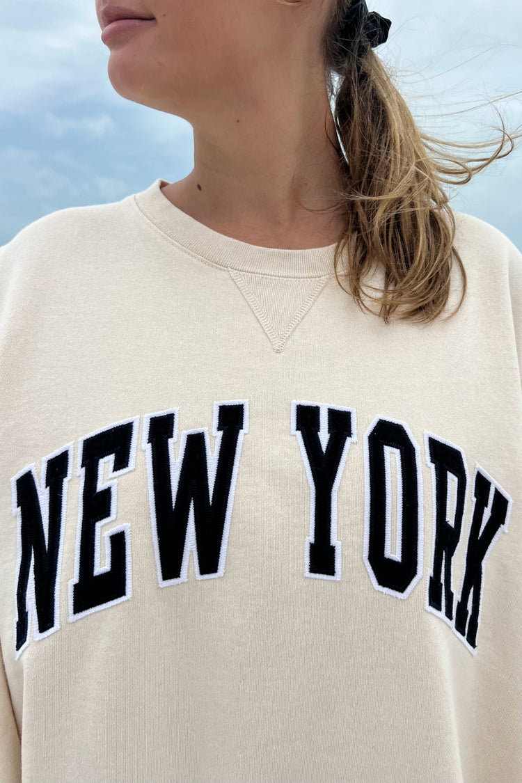 Erica New York Sweatshirt | Ivory / Oversized Fit