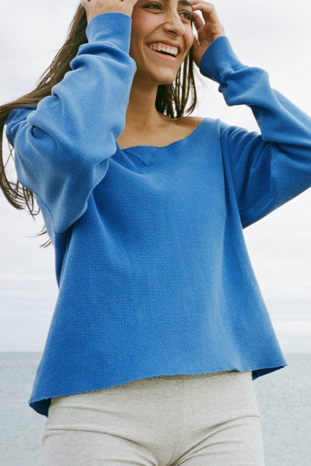 Estelle Thermal Sweatshirt | Medium Blue / Regular Fit