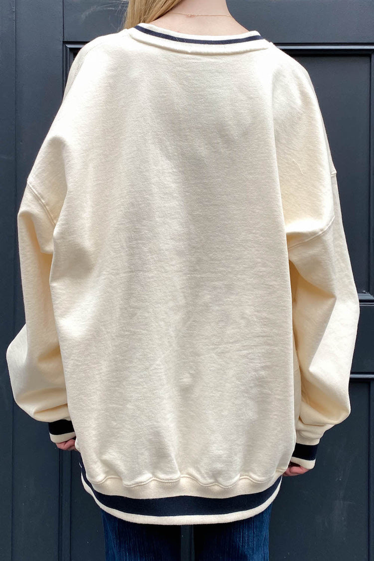 Erica Trimming Sweatshirt | Cream / Oversized Fit