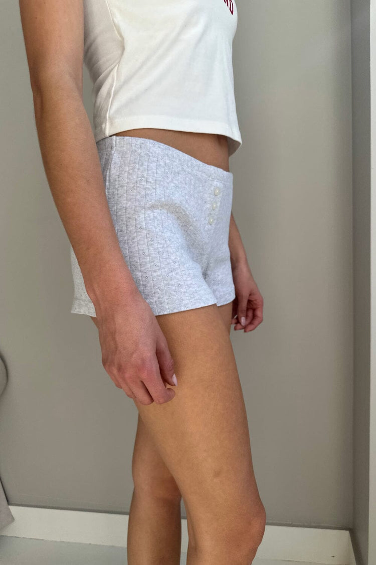 Keira Eyelet Sweatshorts | Light Heather Grey / XS/S