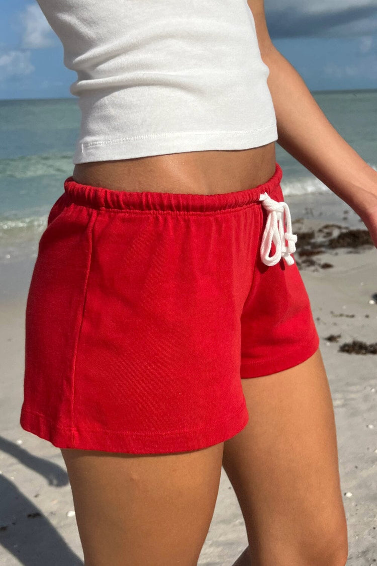 Emery Cotton Sweatshorts | Red / XS/S