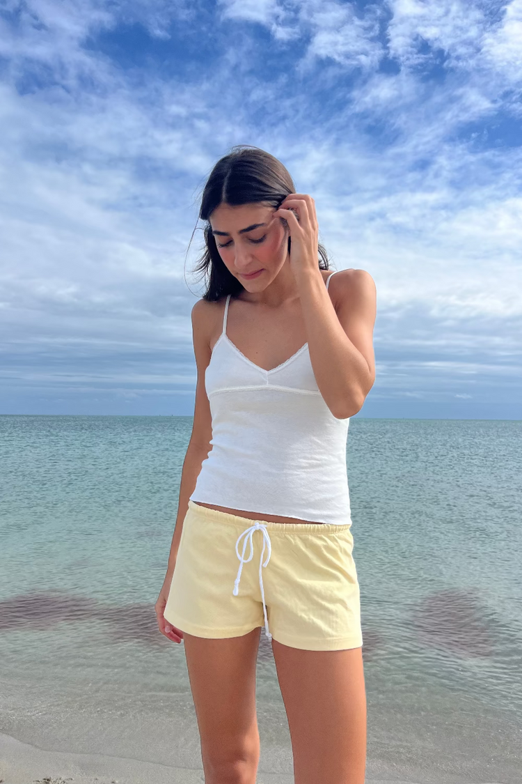 Emery Cotton Sweatshorts | Pastel Yellow / XS/S