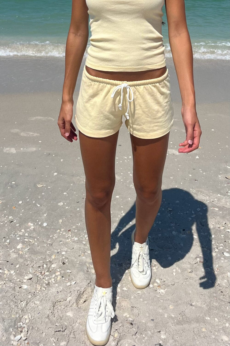 Emery Cotton Sweatshorts | Pastel Yellow / XS/S