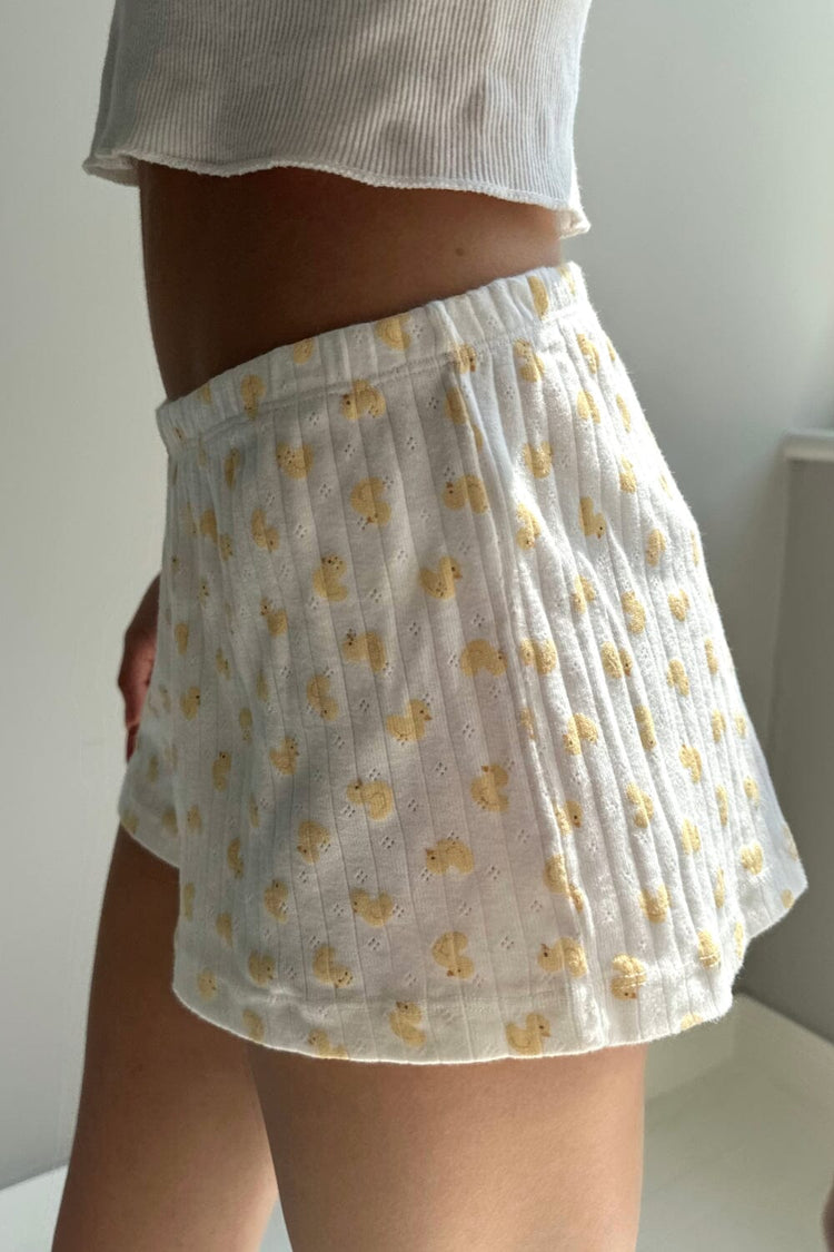 Keira Duck Eyelet Shorts | Ivory / XS/S