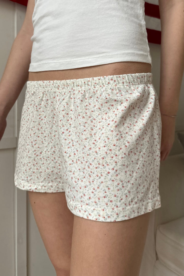 Emery Floral Sweatshorts | White With Yellow Peach Green Floral / XS/S