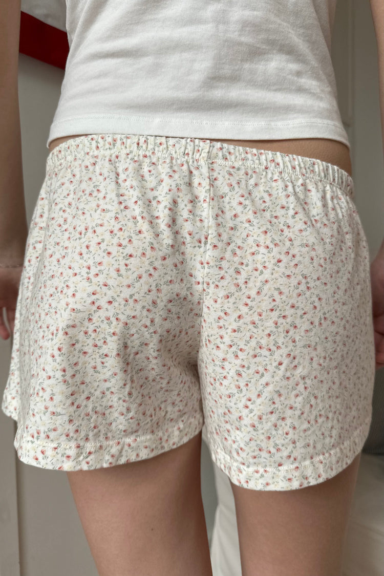 Emery Floral Sweatshorts | White With Yellow Peach Green Floral / XS/S