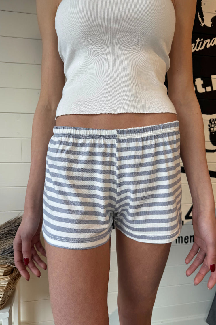 Emery Striped Sweatshorts | Grey Blue White Stripes / XS/S