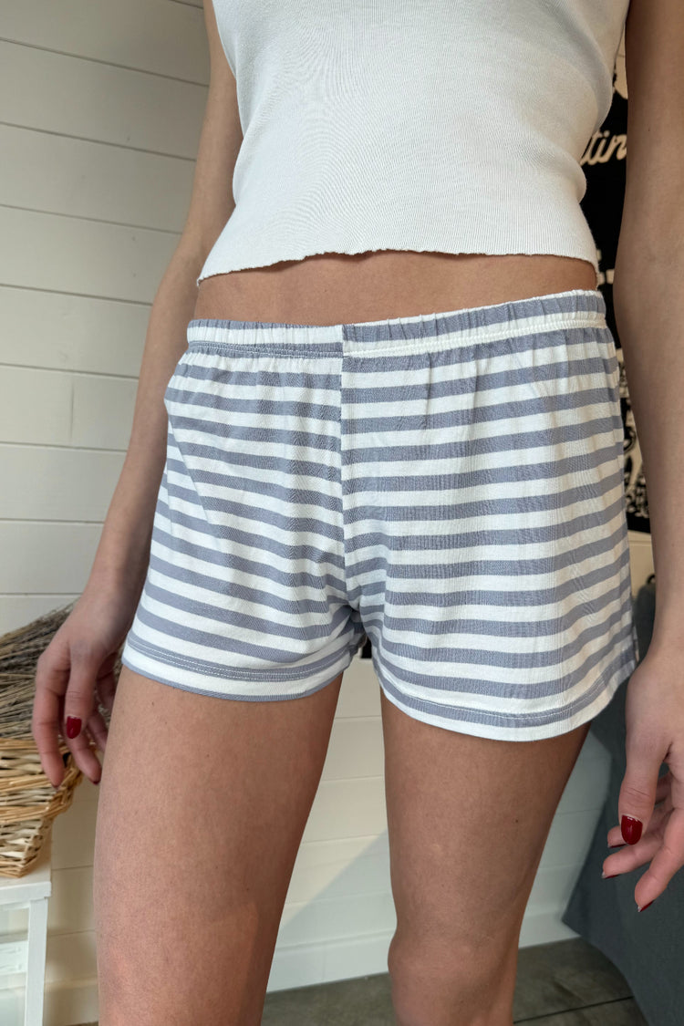 Emery Striped Sweatshorts | Grey Blue White Stripes / XS/S