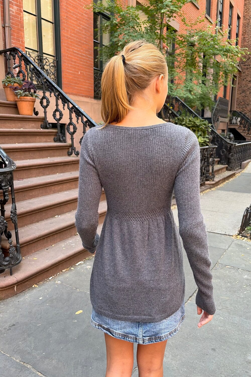 Nikki Top | Grey Marl / XS/S