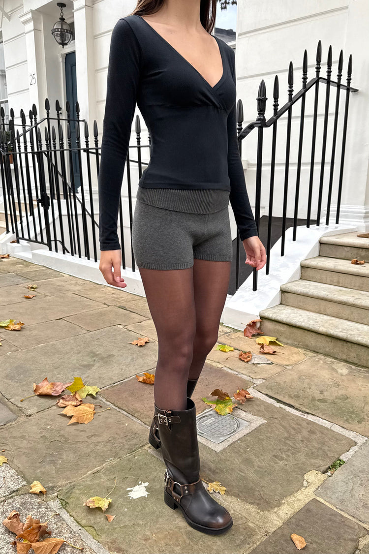 Harriet Knit Shorts | Dark Heather Grey / XS/S