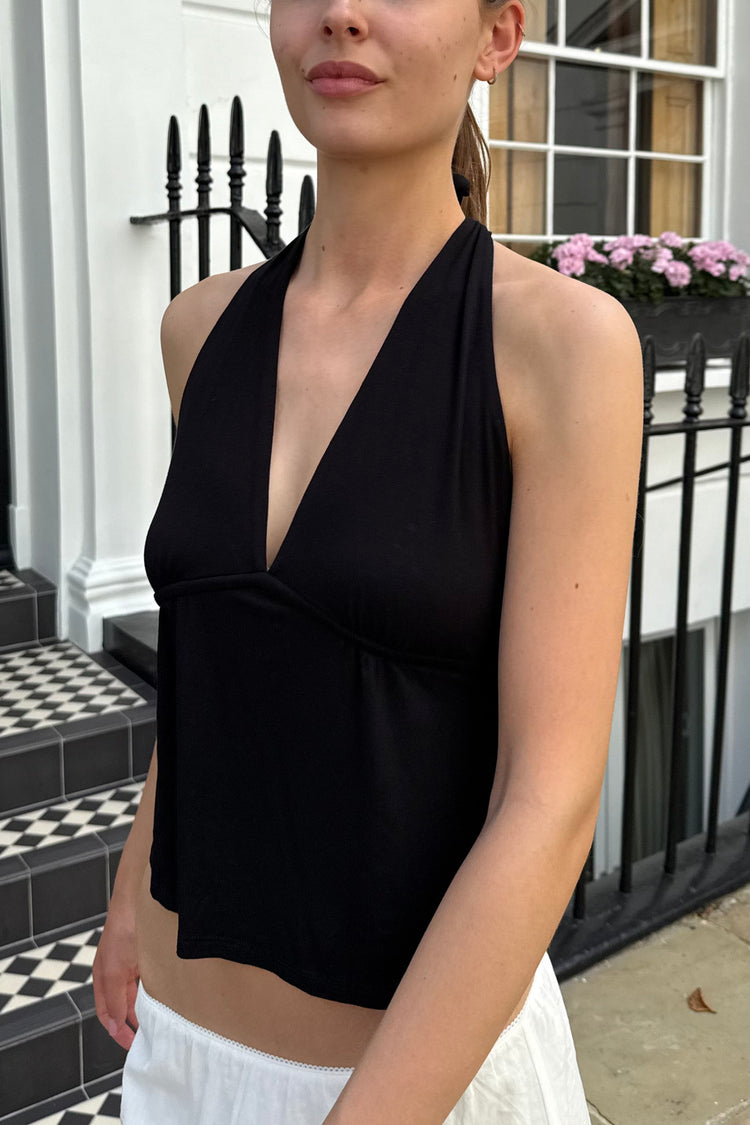 Livy Halter Neck Top | Black / XS/S