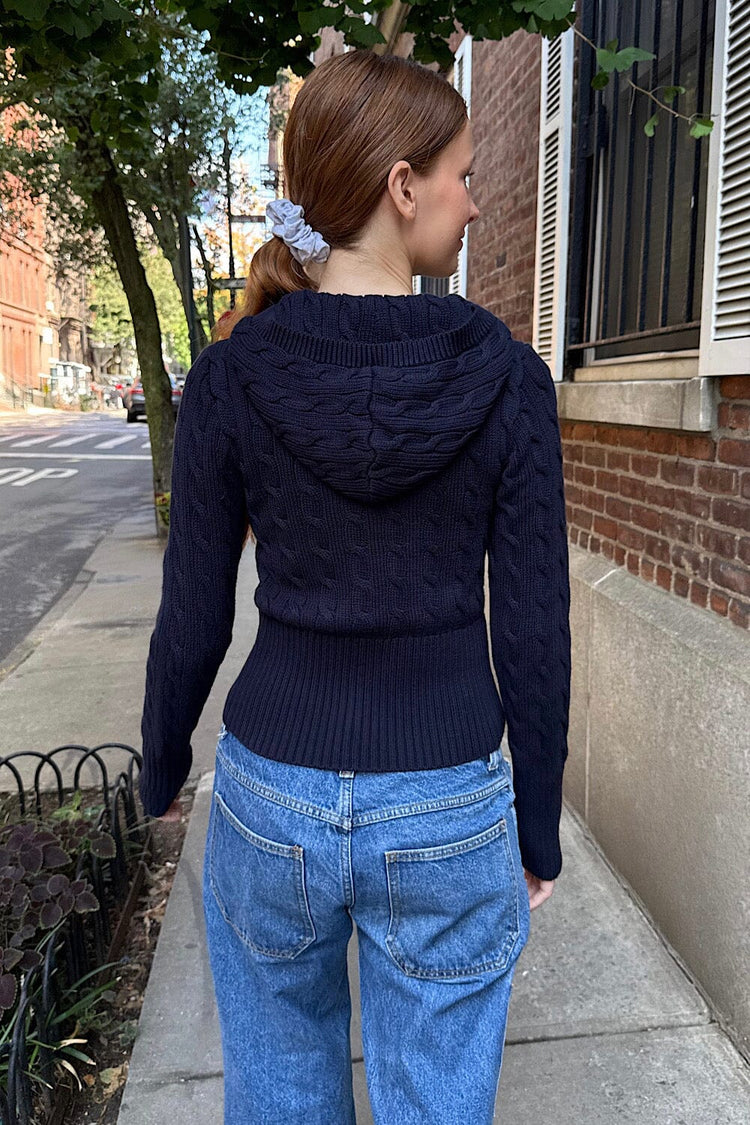 Aura Cable Knit Cardigan | Navy Blue / Regular Fit