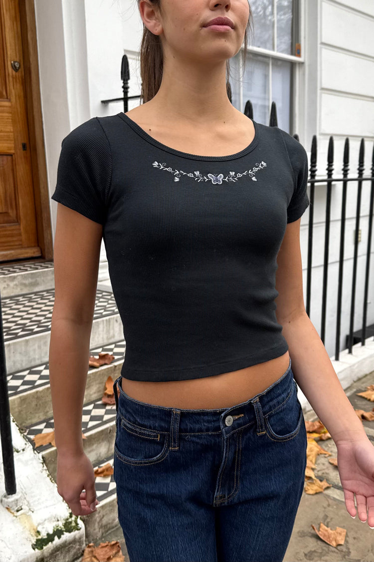 Helen Butterfly Top | Black / XS/S