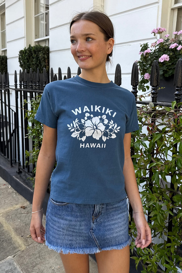 Chloe Waikiki Top | Faded Light Navy Blue / XS/S