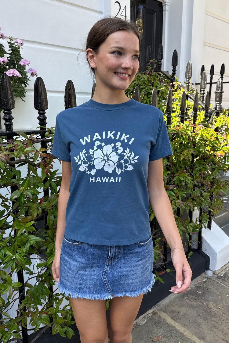 Chloe Waikiki Top | Faded Light Navy Blue / XS/S