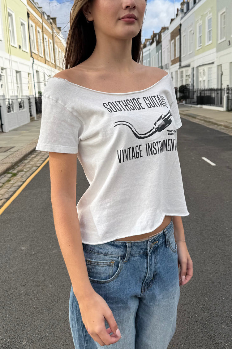 Robyn Southside Guitar Top | White / XS/S