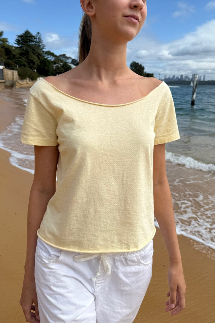 Robyn Off The Shoulder Top | Pastel Yellow / S