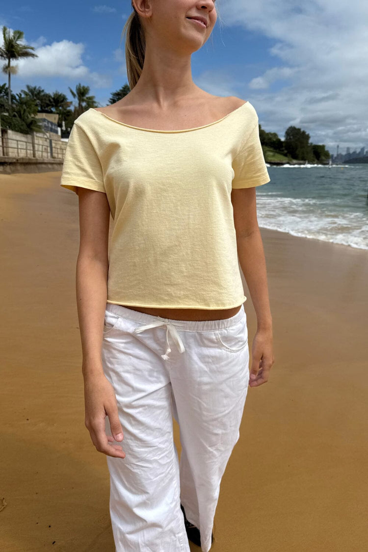Robyn Off The Shoulder Top | Pastel Yellow / S