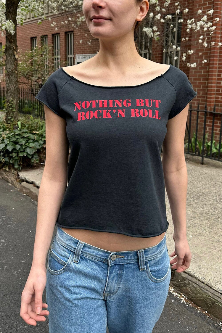 Bonnie Nothing But Rock'n Roll Top | Black / XS/S