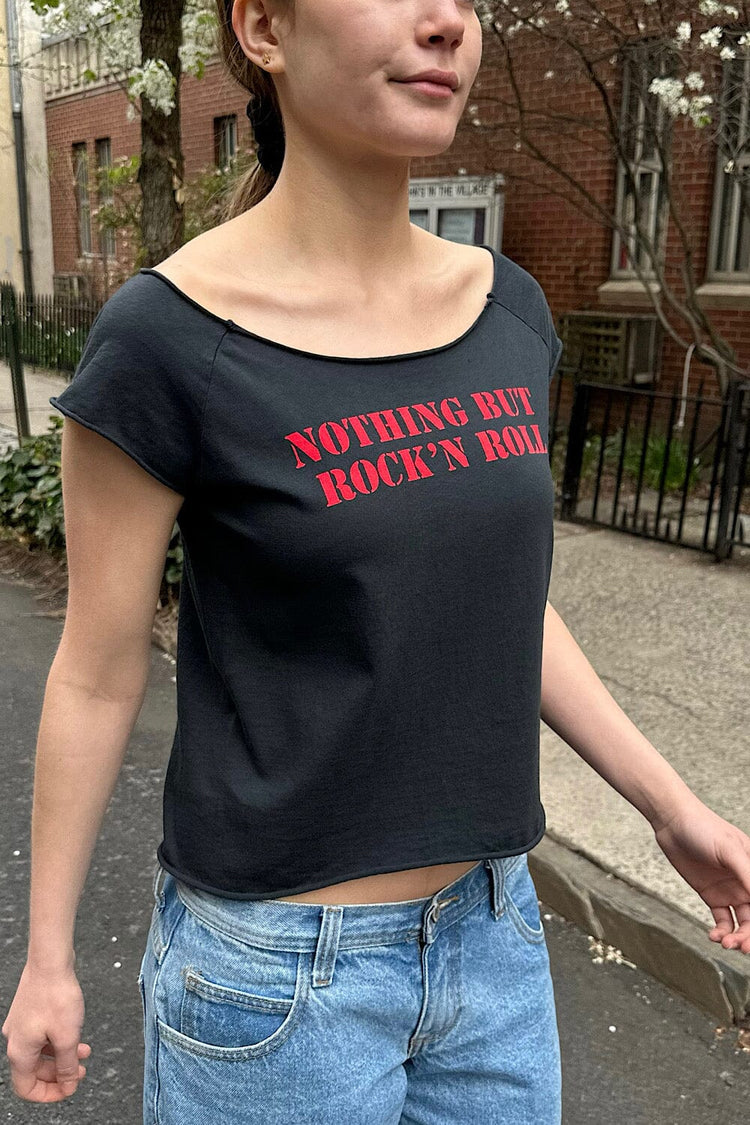 Bonnie Nothing But Rock'n Roll Top | Black / XS/S