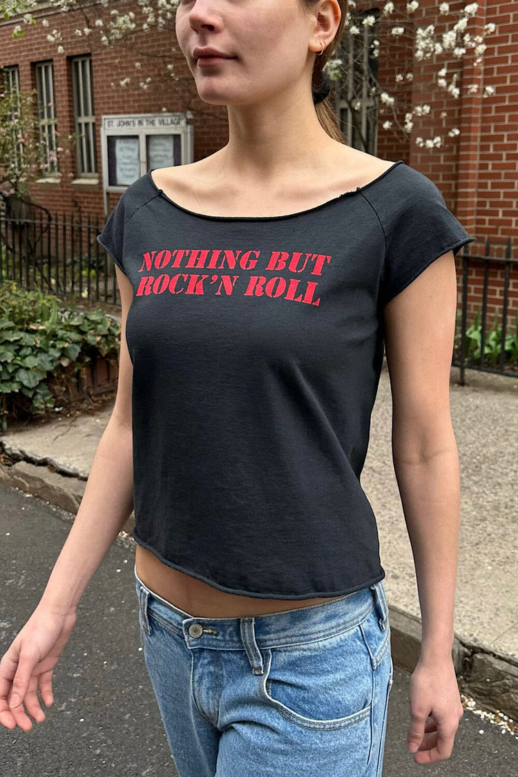 Bonnie Nothing But Rock'n Roll Top | Black / XS/S