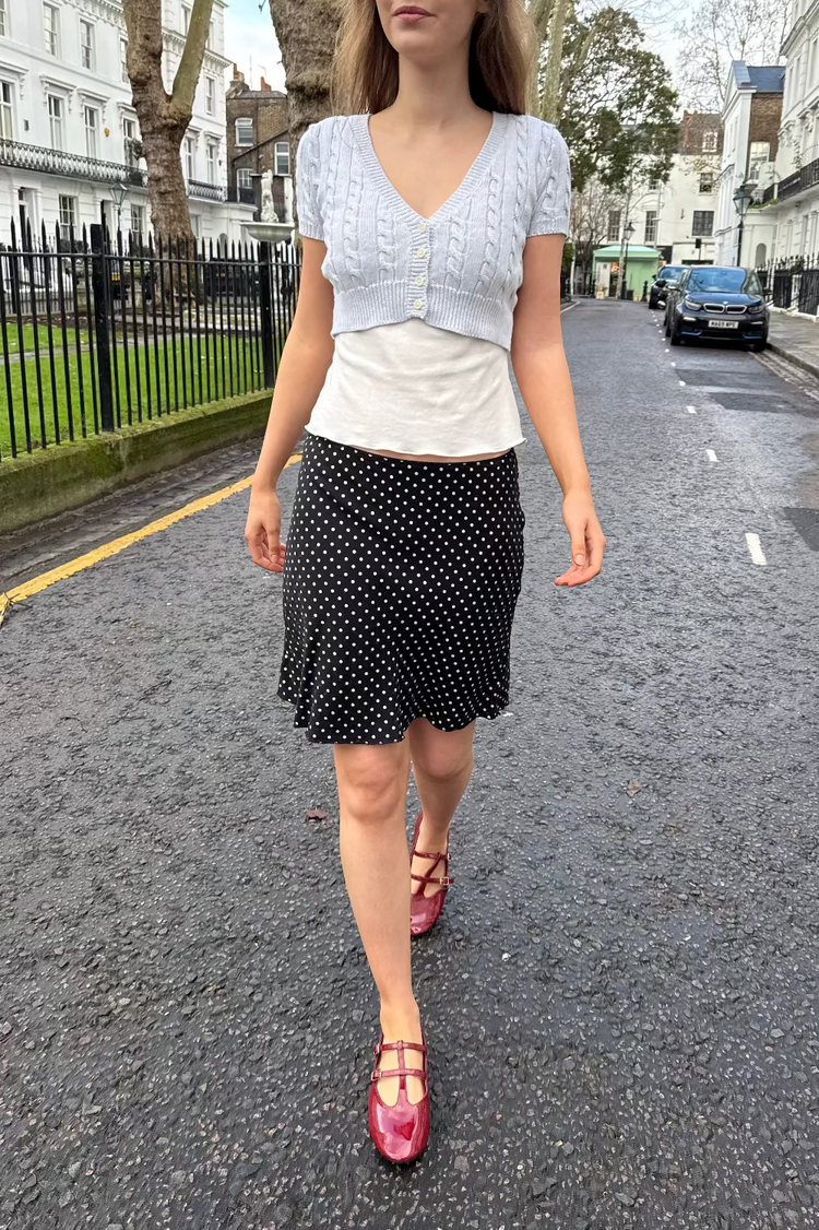 Sephira Polka Dots Skirt | Black White Polka Dots / XS/S