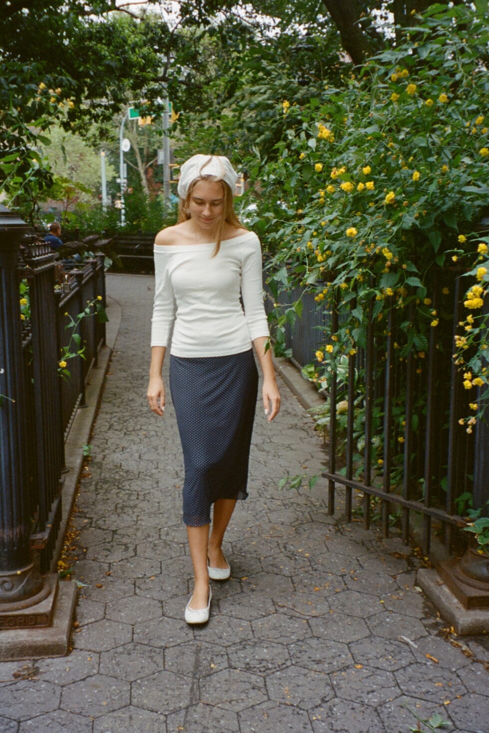 Navy With White Polka Dots / XS/S