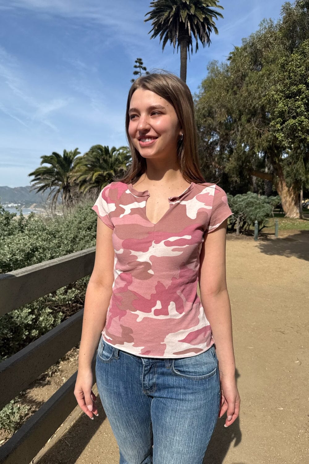 Iria Camouflage Top | Pink Camouflage / XS/S