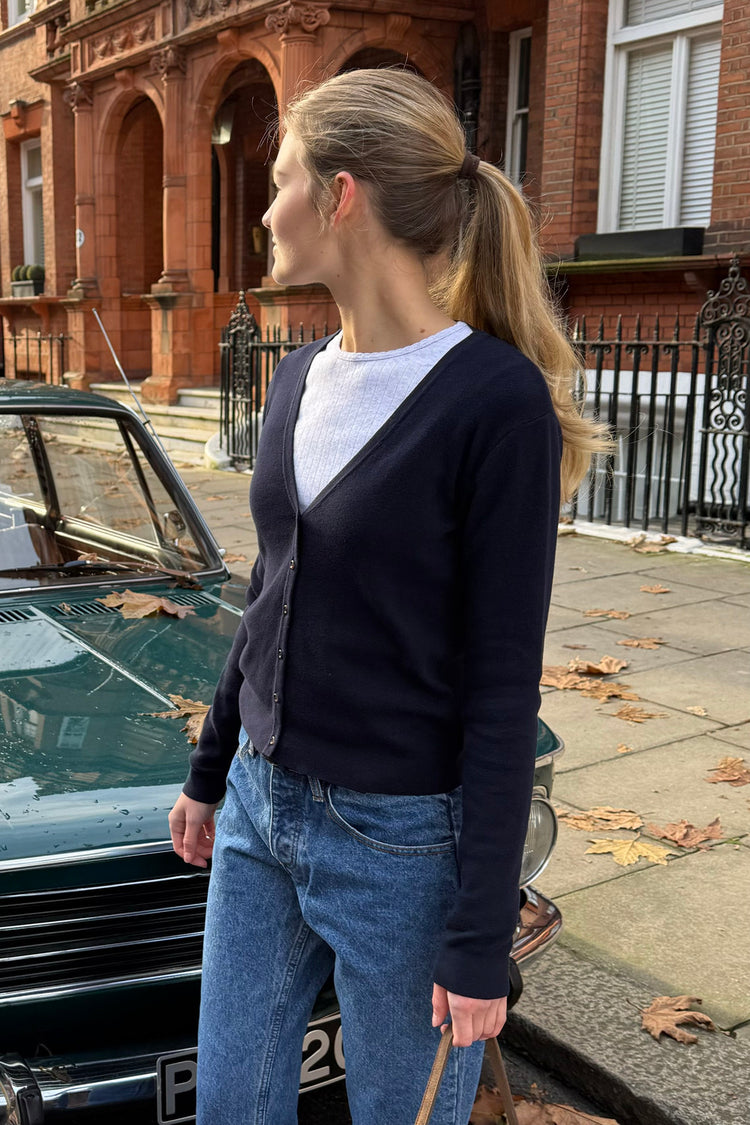 Savannah Cotton Sweater | Navy Blue / S/M