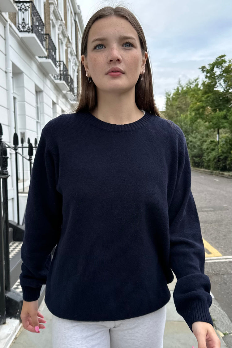 Martha Wool Sweater | Navy Blue / Regular Fit